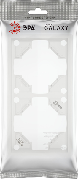 Рамка для выключателей и розеток ЭРА Galaxy 15-5002-08 / Б0070851 (белый матовый) — фото 6