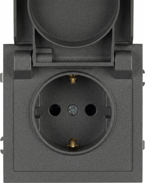 Розетка ЭРА Galaxy 15-2103-06 2P+E Schuko 16А-250В IP20 / Б0070668 (графит) — фото 6