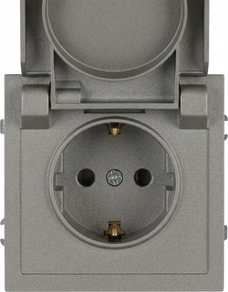 Розетка ЭРА Galaxy 15-2103-07 2P+E Schuko 16А-250В IP20 / Б0070670 (титан) — фото 6