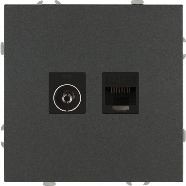 Розетка ЭРА Galaxy 15-3110-06 RJ45+TV IP20 / Б0070786 (графит) — фото 3