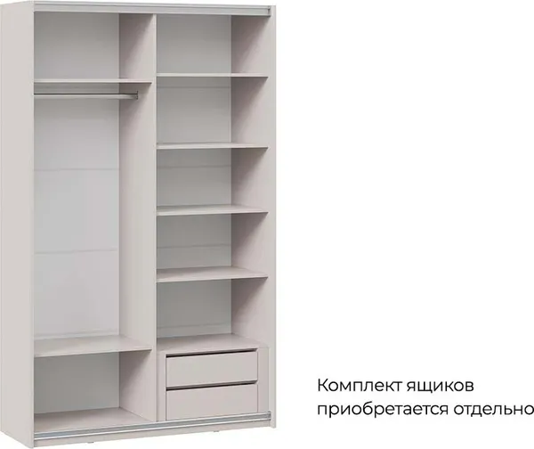 Изображение товара Шкаф-купе ТриЯ Оскар Тип 2 Т2 1400 с 2 зеркальными дверями (ручка черная/кашемир)