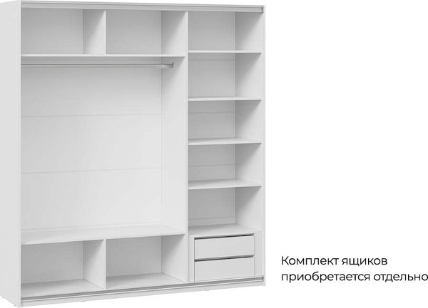 Изображение товара Шкаф-купе ТриЯ Оскар Тип 2 Т2 2100 с 3 зеркальными дверями (ручка серебро/белый снег)