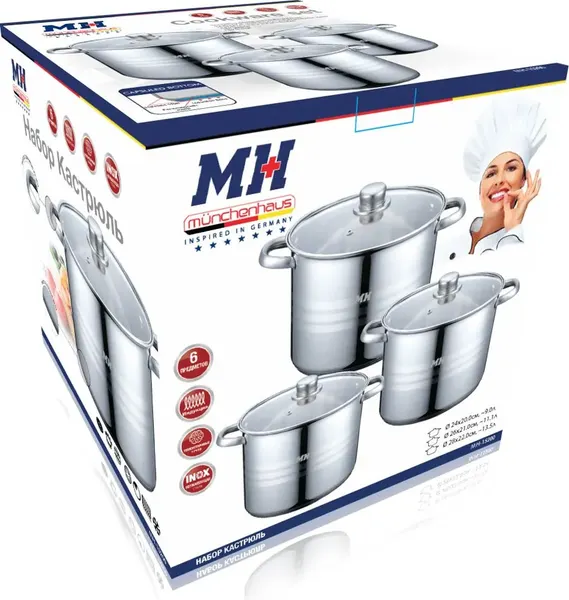 Изображение товара Набор кастрюль Munchenhaus MH-15200