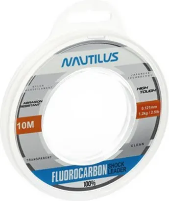 Леска флюорокарбоновая NAUTILUS Fluorocarbon Shock Leader 100% 0.121мм 1.2кг 10м New 06-42317276 (прозрачный) — фото 5