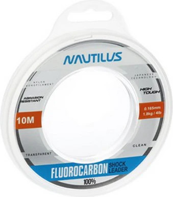 Леска флюорокарбоновая NAUTILUS Fluorocarbon Shock Leader 100% 0.165мм 1.8кг 10м New 06-42317278 (прозрачный) — фото 5
