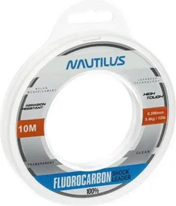 Леска флюорокарбоновая NAUTILUS Fluorocarbon Shock Leader 100% 0.286мм 5.4кг 10м New 06-42317283 (прозрачный) — фото 5