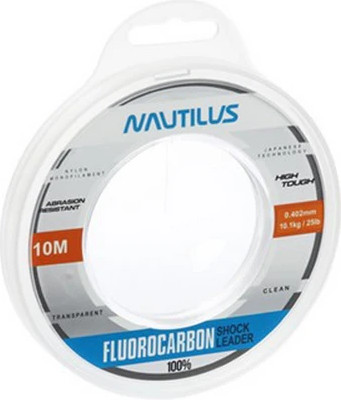 Леска флюорокарбоновая NAUTILUS Fluorocarbon Shock Leader 100% 0.402мм 10.1кг New 06-42317288 (10м, прозрачный) — фото 5