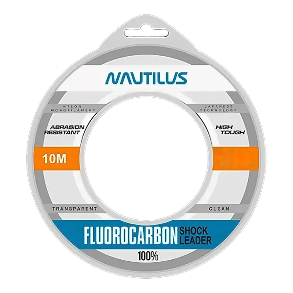 Леска флюорокарбоновая NAUTILUS Fluorocarbon Shock Leader 100% 0.402мм 10.1кг New 06-42317288 (10м, прозрачный) — фото 6