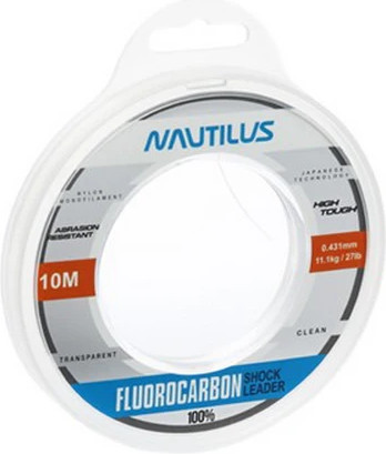 Леска флюорокарбоновая NAUTILUS Fluorocarbon Shock Leader 100% 0.431мм 11.1кг New 06-42317289 (10м, прозрачный) — фото 5