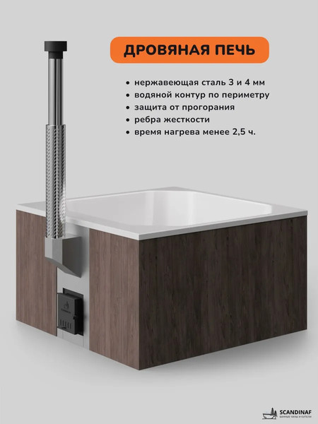 Изображение товара Купель SCANDINAF Thermal 200BW (аэромассаж/подсветка)