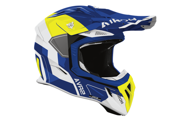 Мотошлем Airoh Aviator Ace 2 Shield AV22S31-M (M, синий/желтый глянец) — фото 6