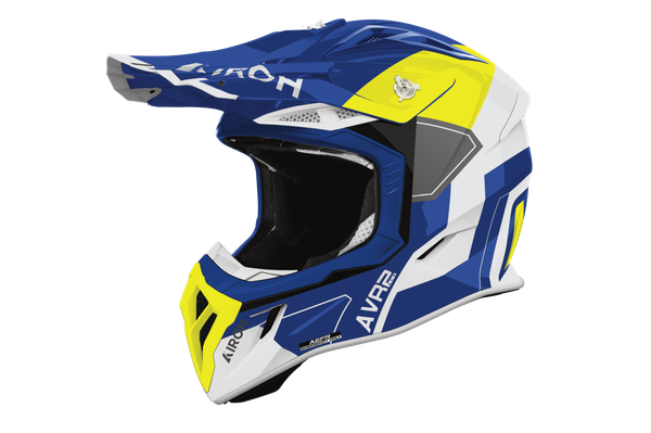 Мотошлем Airoh Aviator Ace 2 Shield AV22S31-M (M, синий/желтый глянец) — фото 5