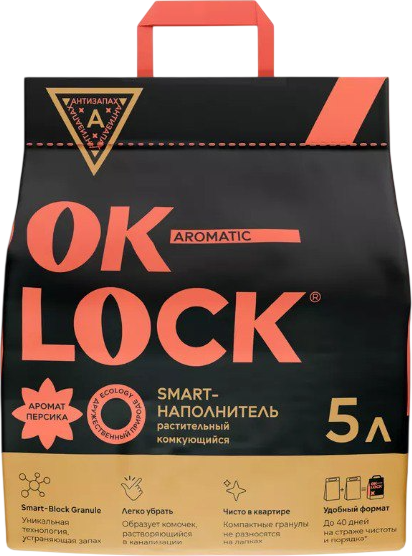 Изображение товара Наполнитель для туалета Ok-Lock Растительный Персик (5л)