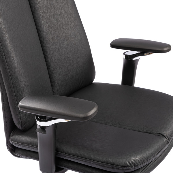 Изображение товара Кресло офисное Tetchair Eton хром 5Д (кожзам черный 36-6)