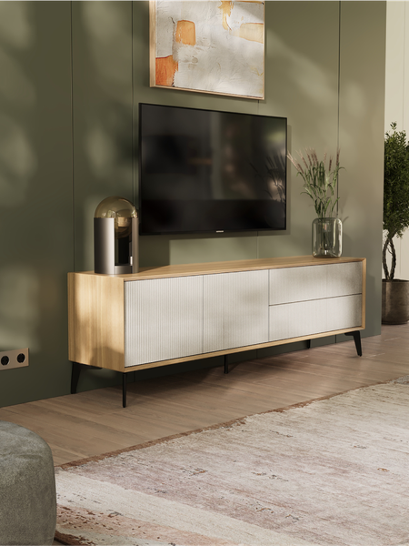 Изображение товара Тумба Metaldesign Проксима MD 7157.15.41 (дуб честерфилд/рифленое-белый)