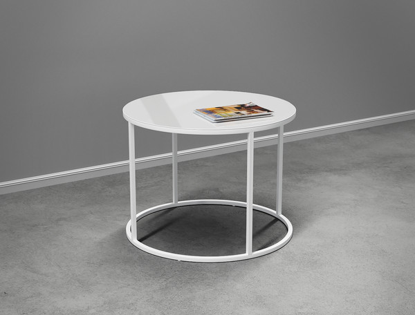 Изображение товара Журнальный столик Metaldesign Кварт-М MD 7005.06.31 Noir (белый/белоснежный)