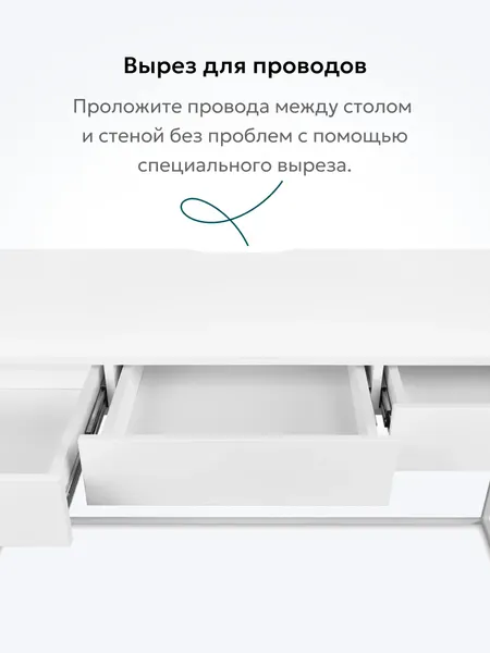 Изображение товара Письменный стол Metaldesign MD 3005.06/06-06 Noir (белый)