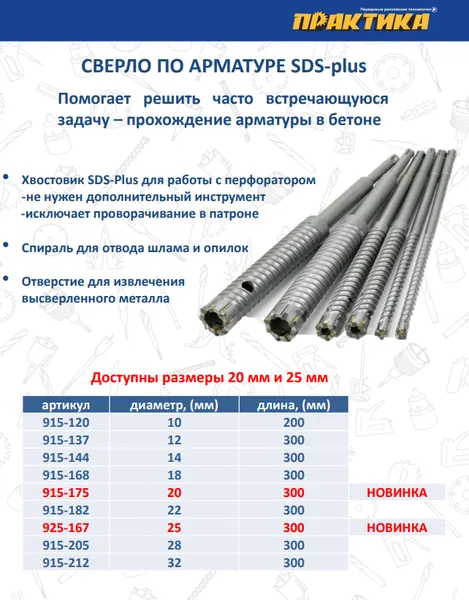 Изображение товара Бур ПРАКТИКА Эксперт / 925-167