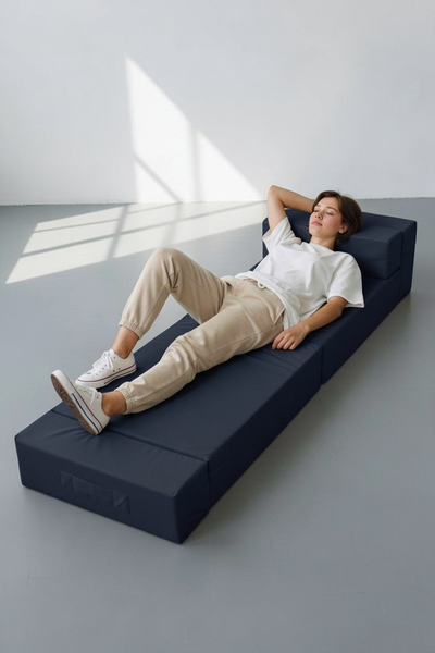 Изображение товара Бескаркасное кресло-кровать Mio Tesoro 50x170см / KK-50x170-TS (темно-синий)