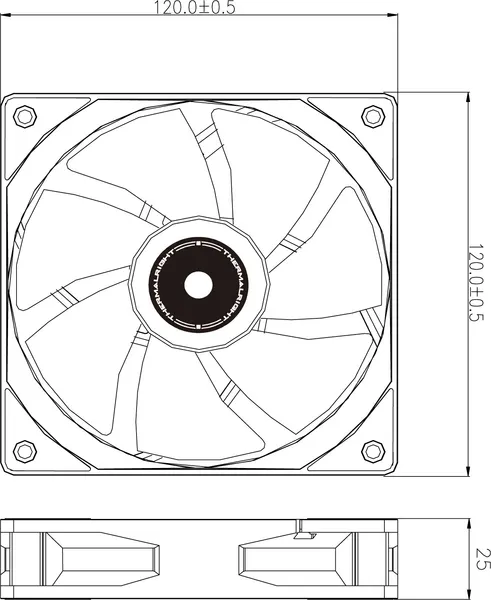 Изображение товара Вентилятор для корпуса Thermalright TL-G12B