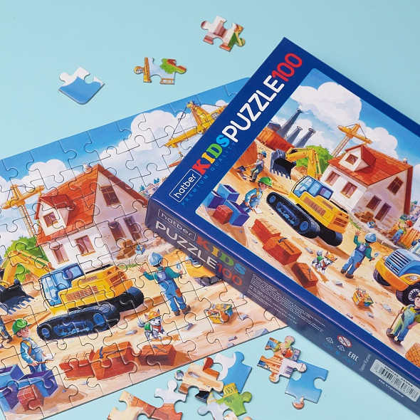 Изображение товара Пазл Hatber Премиум Kids На стройке / 100ПЗ5_34994 (100эл)