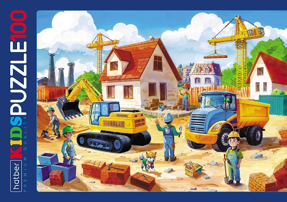 Изображение товара Пазл Hatber Премиум Kids На стройке / 100ПЗ5_34994 (100эл)