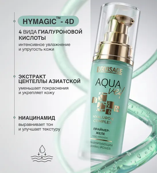 Изображение товара Основа под макияж LUXVISAGE Aqua Veil Hyaluron Complex Gripping Power (30г)