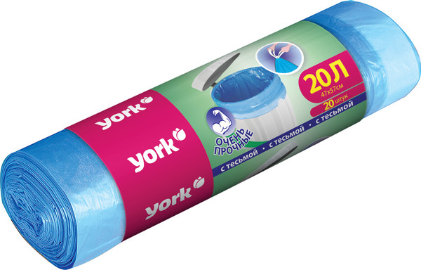 Изображение товара Пакеты для мусора York 20л / 902180 (20шт)