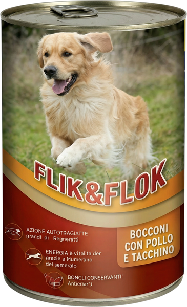 Влажный корм для собак Morando Flik&Flok Кусочки с курицей и индейкой (1250г) — фото 3