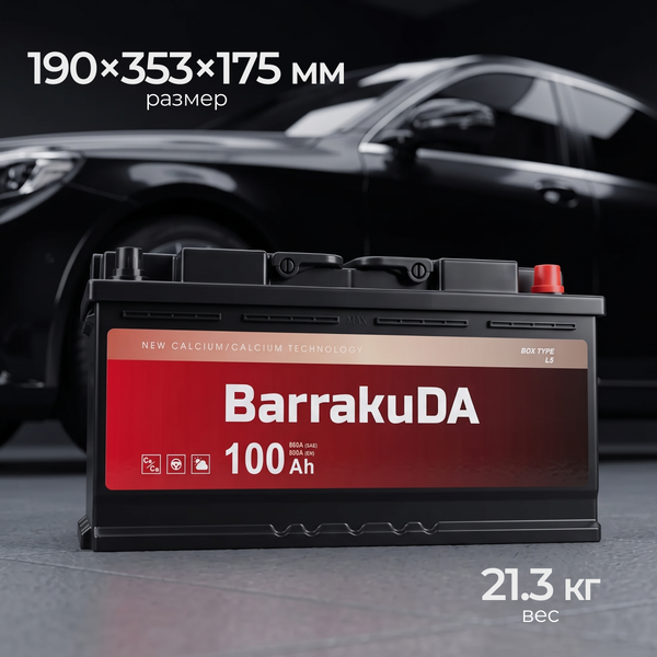 Изображение товара Автомобильный аккумулятор BarrakuDA Extra Power 6СТ R+ (100А/ч)
