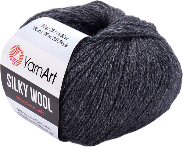 Изображение товара Пряжа для вязания Yarnart Силки вул 65% шерсть / 335 (190м, графитовый)