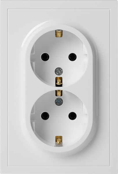 Розетка ЭРА Galaxy 15-2105-01 2X2P+E Schuko IP20 16А-250В / Б0070697 (белый) — фото 3