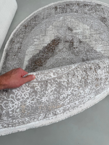 Изображение товара Коврик LAXMI Proxima 4902 овал (0.8x1.5, Grey/Ivory)