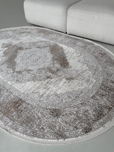 Изображение товара Коврик LAXMI Proxima 4902 овал (0.8x1.5, Grey/Ivory)