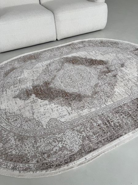 Изображение товара Коврик LAXMI Proxima 4902 овал (0.8x1.5, Grey/Ivory)