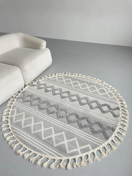 Изображение товара Коврик LAXMI Quincey 1259 круг (1.2x1.2, Cream/Grey)