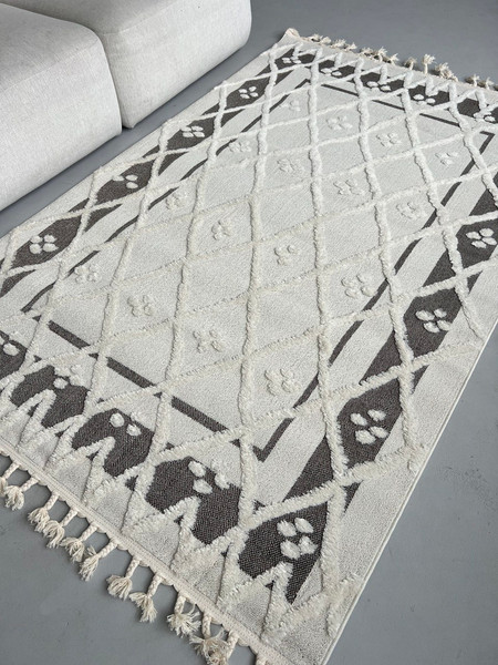 Изображение товара Коврик LAXMI Quincey 0031 прямоугольник (0.8x1.5, Brown/Cream)