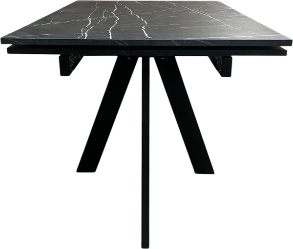 Изображение товара Обеденный стол Васанти Плюс ТРД 140 140/170/200x80 (камень пьетра черный/каркас черный)