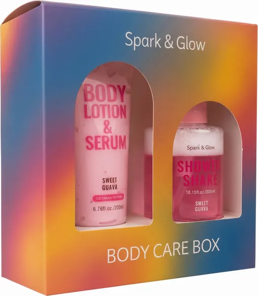 Изображение товара Набор косметики для тела Spark&Glow с ароматом сладкой гуавы Гель для душа+Лосьон для тела (300мл+200мл)