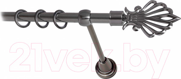 Изображение товара Карниз для штор Lm Decor Веер 006 1р гладкий (антрацит, 2.4м)