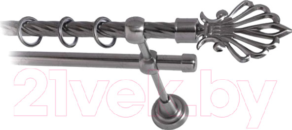 Изображение товара Карниз для штор Lm Decor Веер 006 2р витой (антрацит, 2м)