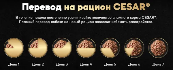 Изображение товара Влажный корм для собак Cesar желе с индейкой, горохом и морковью (80г)
