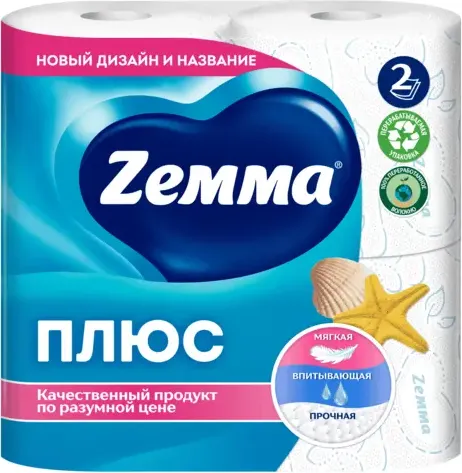 Изображение товара Туалетная бумага Zemma Плюс Океан ароматизированная 2 слоя (4рул)