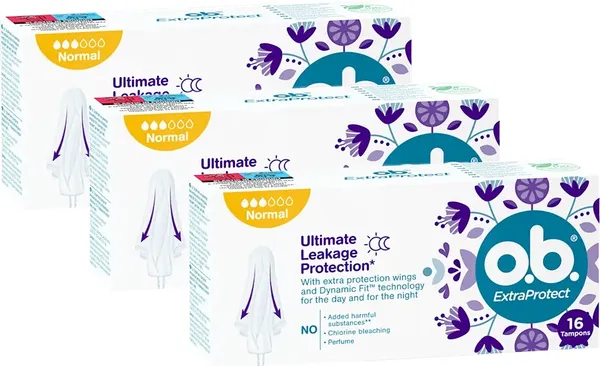 Изображение товара Тампоны гигиенические O.b. ExtraProtect Normal (3x16шт)
