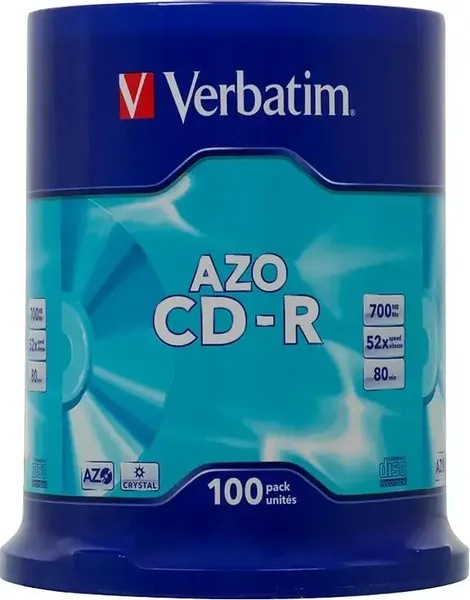 Изображение товара Набор дисков CD-R Verbatim 700МБ 52x / 43430 (100шт, Cake Box)