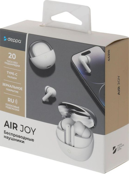 Изображение товара Беспроводные наушники Deppa Air Joy / 44310 (белый)
