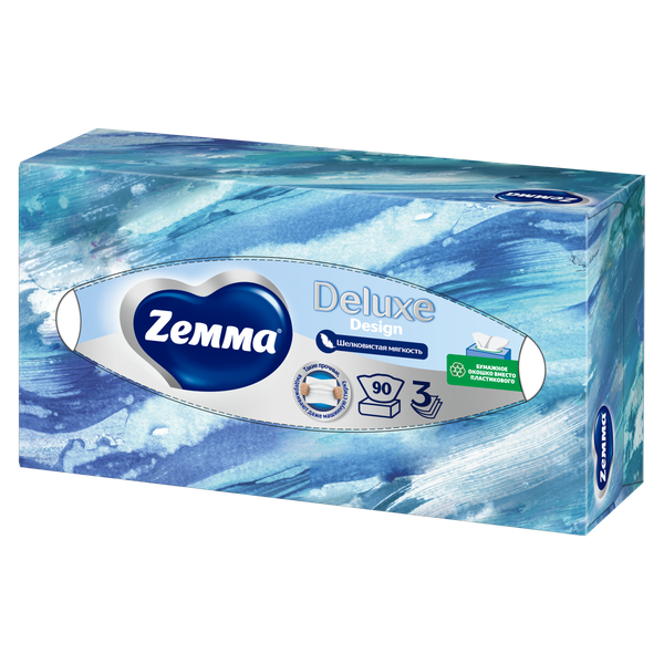 Изображение товара Бумажные салфетки Zemma Deluxe Design 3-слойные (90шт)
