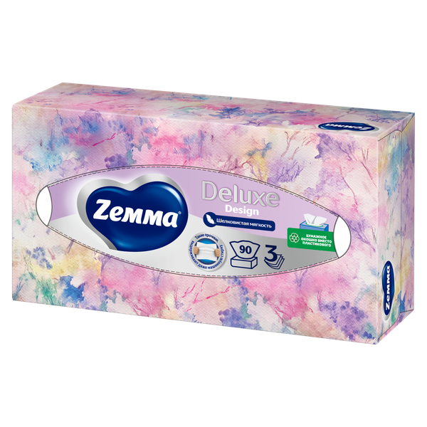 Изображение товара Бумажные салфетки Zemma Deluxe Design 3-слойные (90шт)