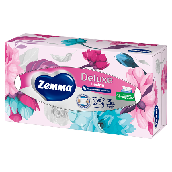 Изображение товара Бумажные салфетки Zemma Deluxe Design 3-слойные (90шт)