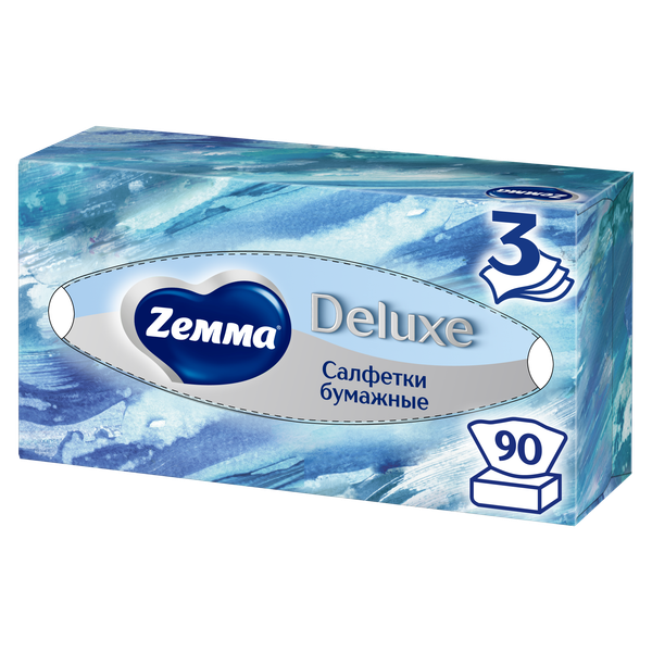 Изображение товара Бумажные салфетки Zemma Deluxe Design 3-слойные (90шт)